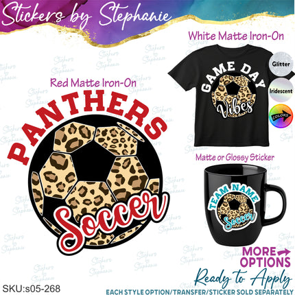 (s05-268) Soccer Team Name Custom Iron-On Transfer or Sticker
