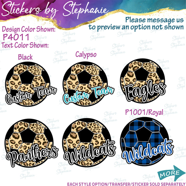 (s05-269) Soccer Team Name Custom Iron-On Transfer or Sticker