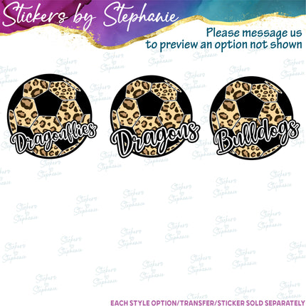 (s05-269) Soccer Team Name Custom Iron-On Transfer or Sticker