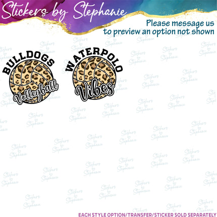 (s05-278) Volleyball Team Name Custom Iron-On Transfer or Sticker