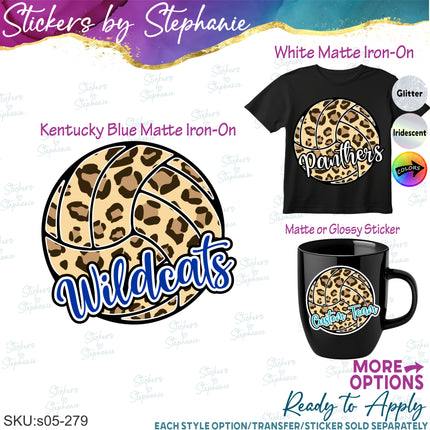 (s05-279) Volleyball Team Name Custom Iron-On Transfer or Sticker