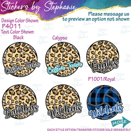 (s05-279) Volleyball Team Name Custom Iron-On Transfer or Sticker