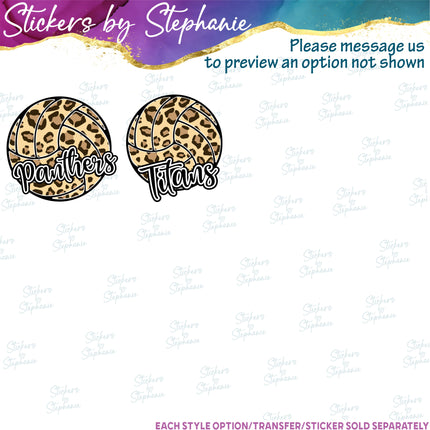 (s05-279) Volleyball Team Name Custom Iron-On Transfer or Sticker