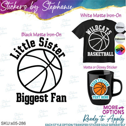(s05-286) Basketball Team Name Custom Iron-On Transfer or Sticker