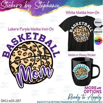 (s05-287) Basketball Mom Family Custom Iron-On Transfer or Sticker