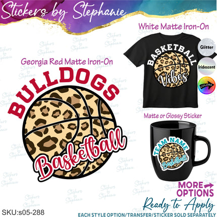 (s05-288) Basketball Team Name Custom Iron-On Transfer or Sticker