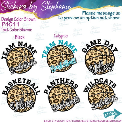 (s05-288) Basketball Team Name Custom Iron-On Transfer or Sticker
