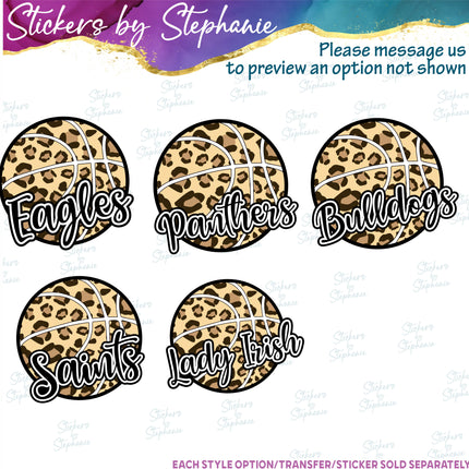 (s05-289) Basketball Team Name Custom Iron-On Transfer or Sticker