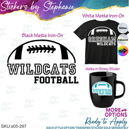 (s05-297) Football Mom Team Name Custom Iron-On Transfer or Sticker