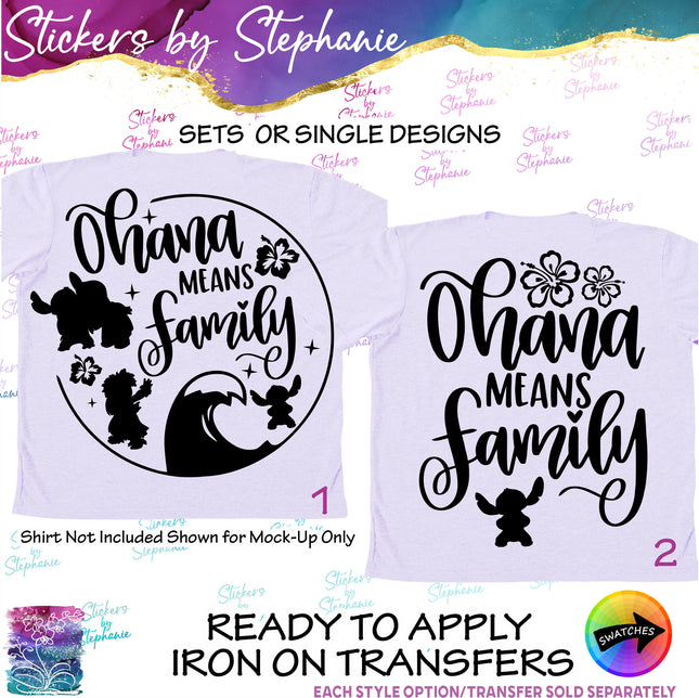 (s03C-014) Ohana Means Family Iron-On Transfer