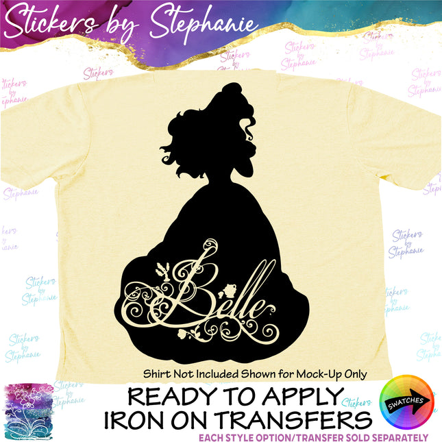 (s03C-026) Belle Silhouette Iron-On Transfer or Sticker