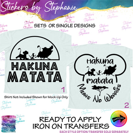 (s03C-030) Hakuna Matata Means No Worries Iron-On Transfer