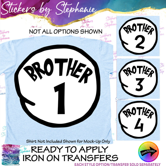 (s03C-035) Brother 1 2 3 4 Iron-On Transfer