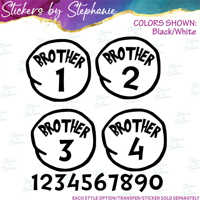 (s03C-035) Brother 1 2 3 4 Iron-On Transfer