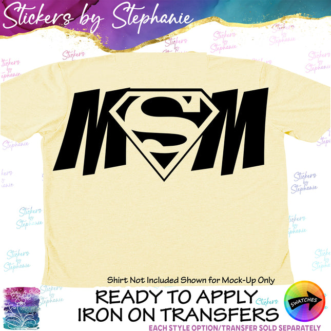 (s03C-040) Supermom Mom Superman Iron-On Transfer