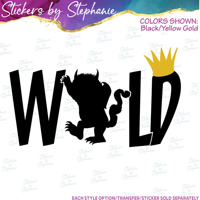 (s03C-049) Wild Monster Iron-On Transfer