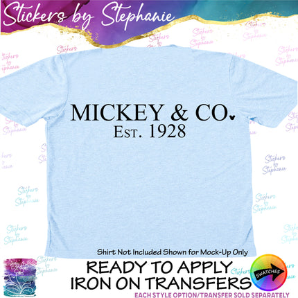 (s03C-007) Mickey & Co Est 1928 Iron-On Transfer