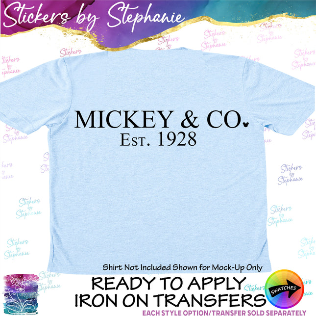 (s03C-007) Mickey & Co Est 1928 Iron-On Transfer