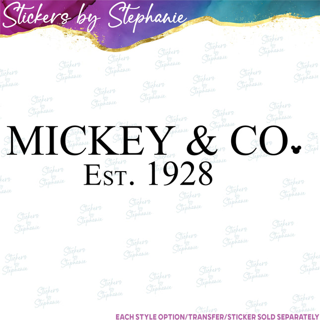 (s03C-007) Mickey & Co Est 1928 Iron-On Transfer