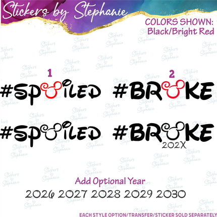 (s03C-009) Spoiled Broke Mickey Mouse Head Iron-On Transfer