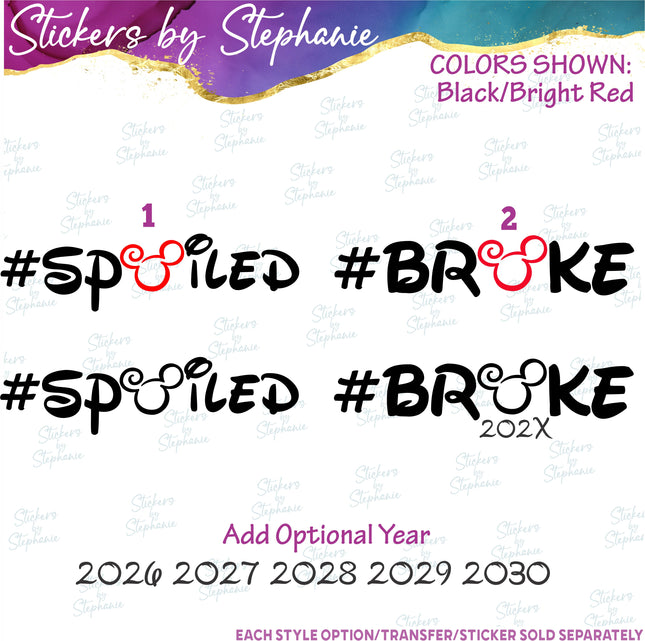 (s03C-009) Spoiled Broke Mickey Mouse Head Iron-On Transfer