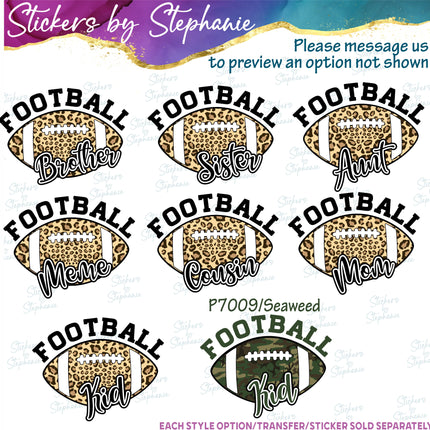 (s05-302) Football Mom Family Custom Iron-On Transfer or Sticker