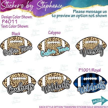 (s05-304) Football Team Name Custom Iron-On Transfer or Sticker