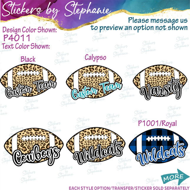 (s05-304) Football Team Name Custom Iron-On Transfer or Sticker