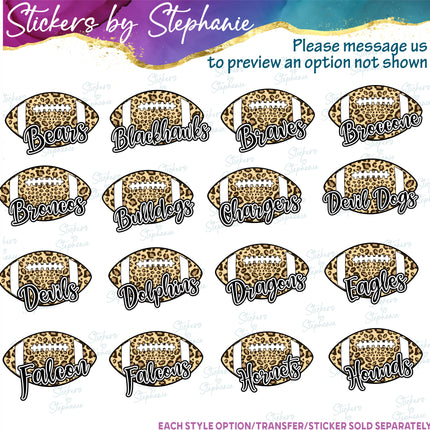 (s05-304) Football Team Name Custom Iron-On Transfer or Sticker