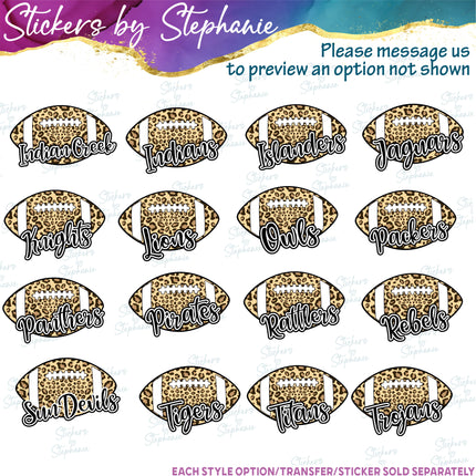 (s05-304) Football Team Name Custom Iron-On Transfer or Sticker