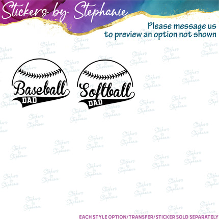 (s05-306) Baseball Softball Mom Team Name Custom Iron-On Transfer or Sticker