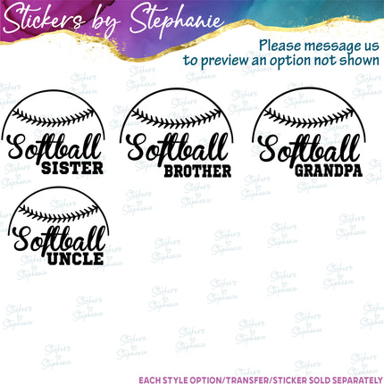 (s05-307) Baseball Softball Mom Team Name Custom Iron-On Transfer or Sticker
