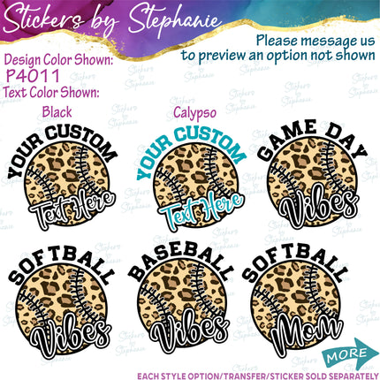 (s05-311) Baseball Softball Mom Family Custom Iron-On Transfer or Sticker