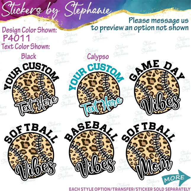 (s05-311) Baseball Softball Mom Family Custom Iron-On Transfer or Sticker