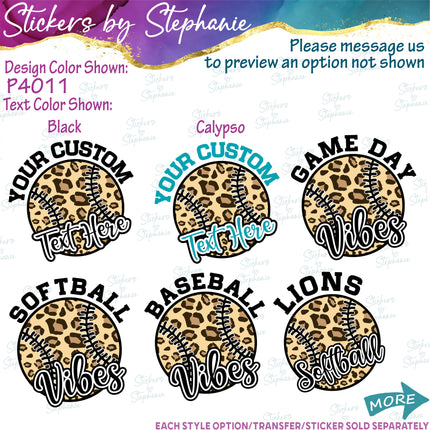 (s05-312) Baseball Softball Team Name Custom Iron-On Transfer or Sticker