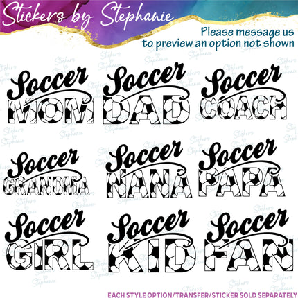 (s05-322) Soccer Mom Family Custom Iron-On Transfer or Sticker