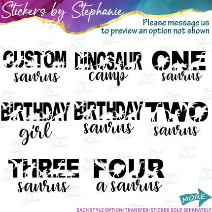 (s05-345) Mama Baby Dinosaur Custom Family Iron-On Transfer or Sticker