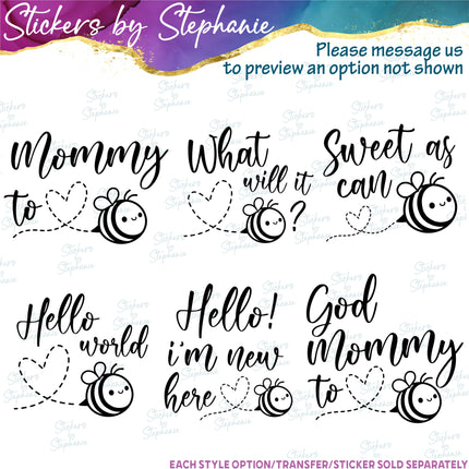 (s05-346) Mommy to Bee Custom Family Iron-On Transfer or Sticker