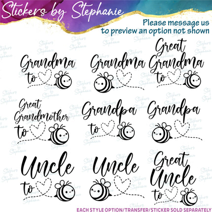 (s05-346) Mommy to Bee Custom Family Iron-On Transfer or Sticker