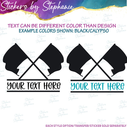 (s05-064) Color Guard Flags Split Text Custom Iron-On Transfer or Sticker