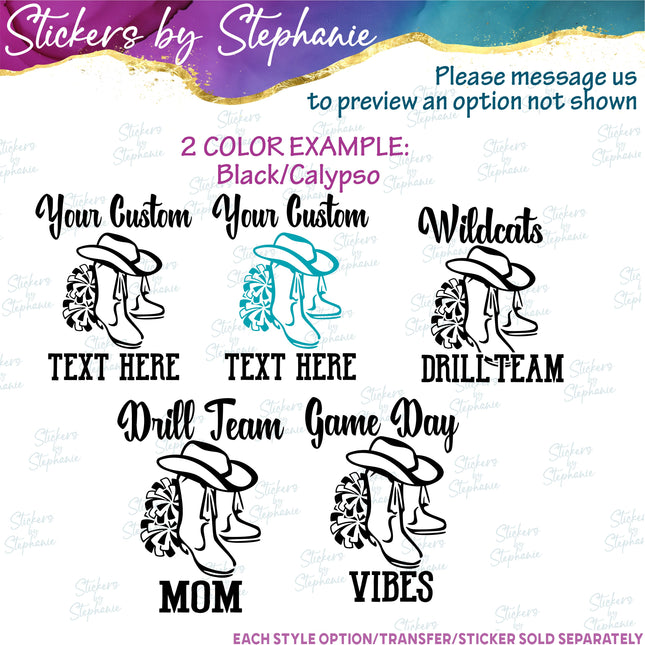 (s05-080) Drill Team Name Text Custom Iron-On Transfer