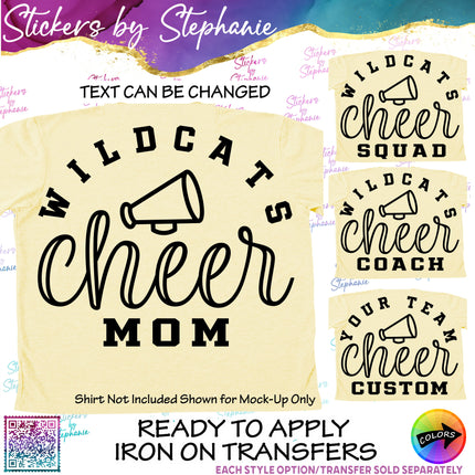 (s05-085) Cheer Team Name Text Custom Iron-On Transfer