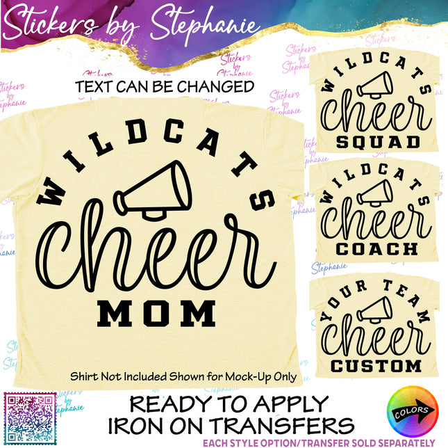 (s05-085) Cheer Team Name Text Custom Iron-On Transfer