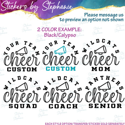 (s05-085) Cheer Team Name Text Custom Iron-On Transfer