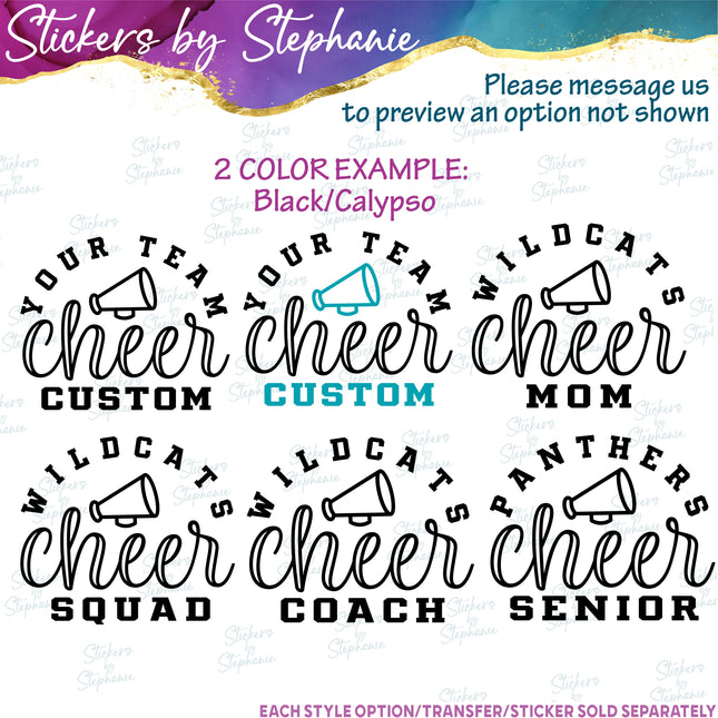 (s05-085) Cheer Team Name Text Custom Iron-On Transfer