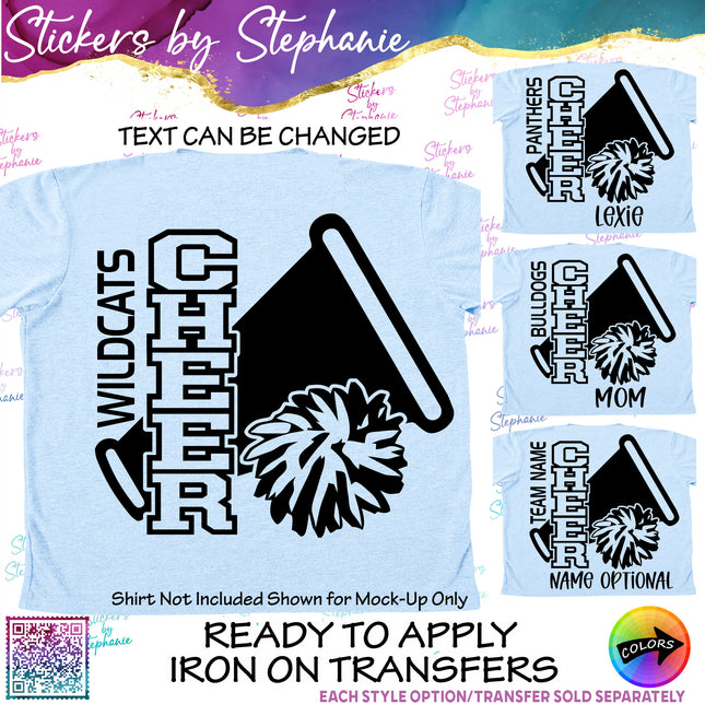 (s05-087) Cheer Team Name Text Custom Iron-On Transfer