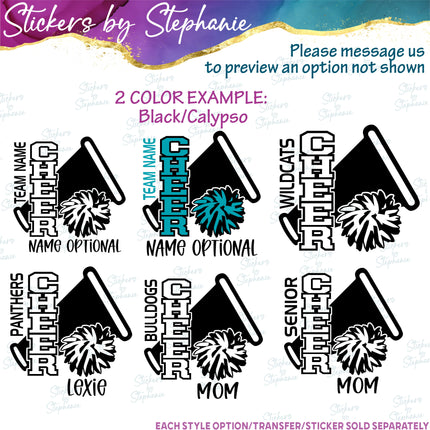(s05-087) Cheer Team Name Text Custom Iron-On Transfer