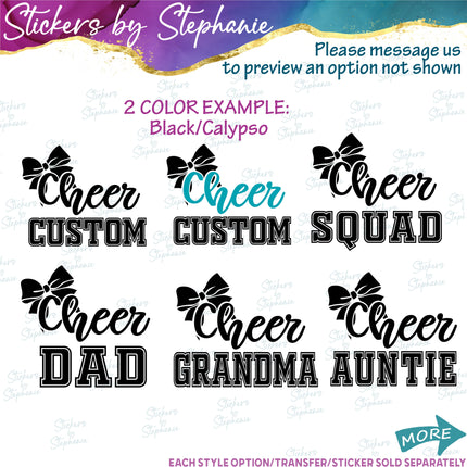 (s05-088) Cheer Mom Family Text Custom Iron-On Transfer