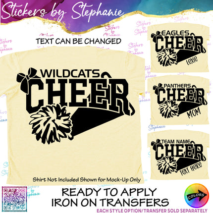 (s05-090) Cheer Team Name Text Custom Iron-On Transfer
