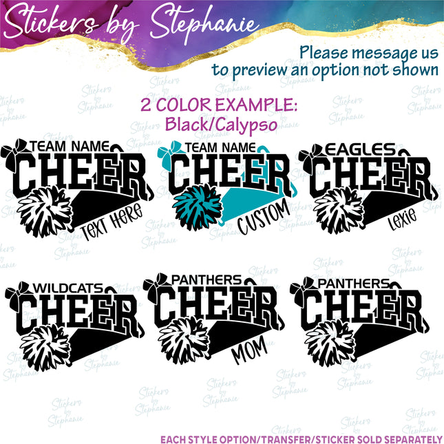 (s05-090) Cheer Team Name Text Custom Iron-On Transfer